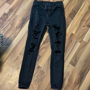 american eagle black ripped jeans